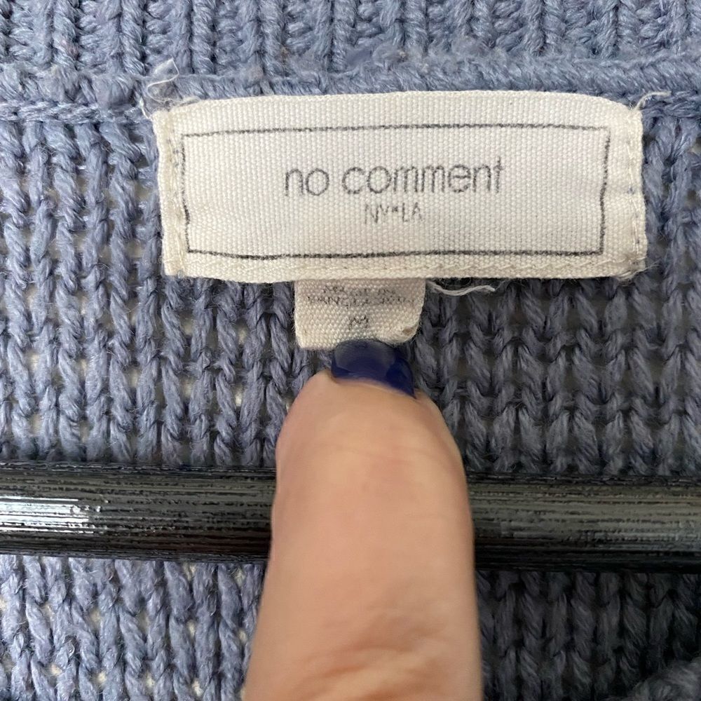 Blue Hi-Lo Knit Sweater - Picture 3 of 5